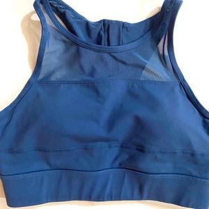 ‘One More Rep’ Zyia Active Sports Bra Blue Size M Gently Used Mesh High Neck